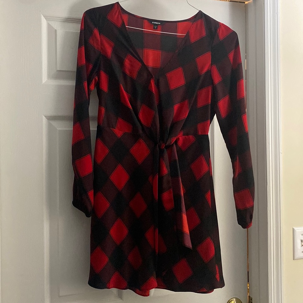 Express Red and Black Buffalo Plaid Dress size Medium